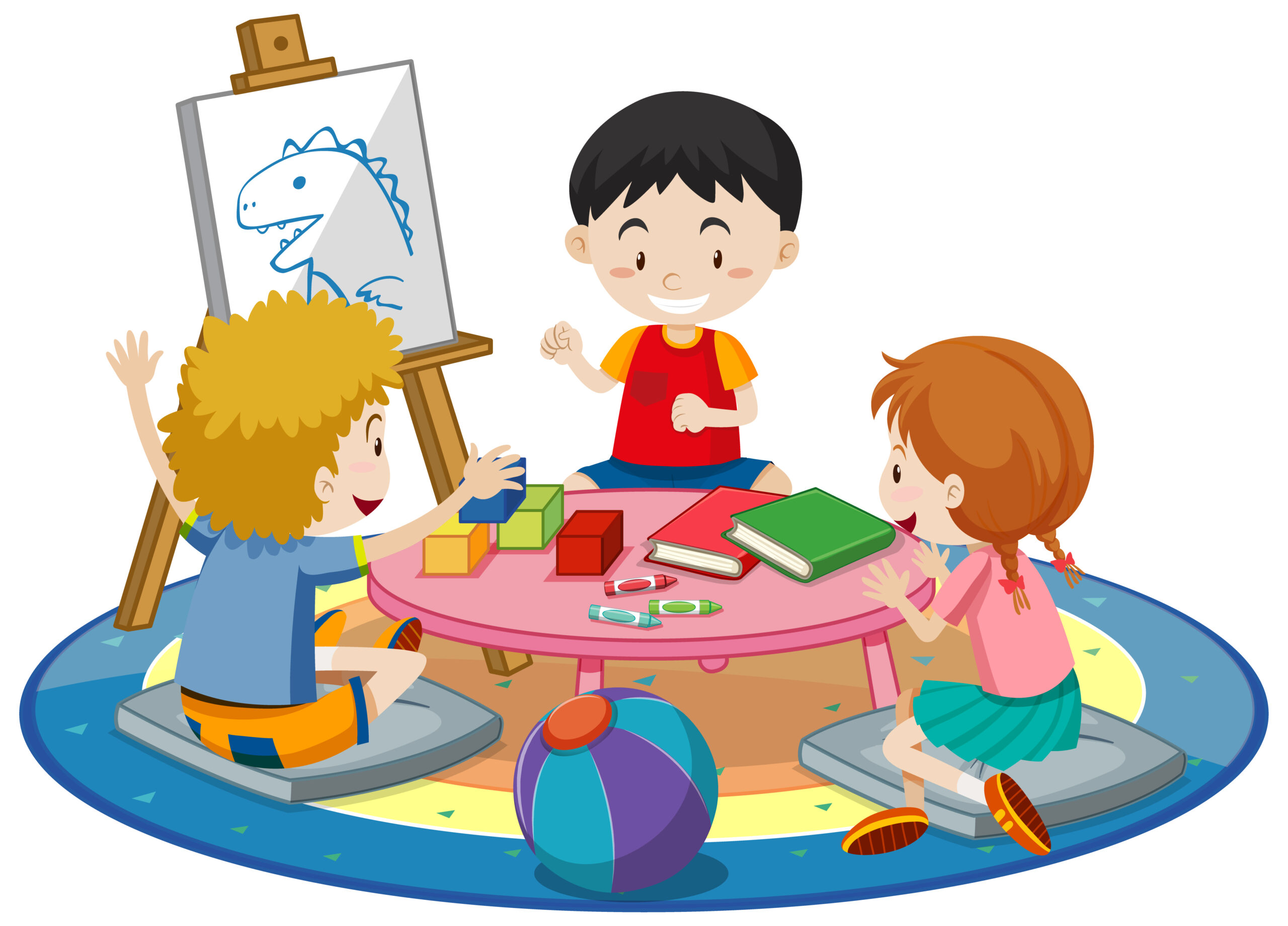 Happy toddlers playing